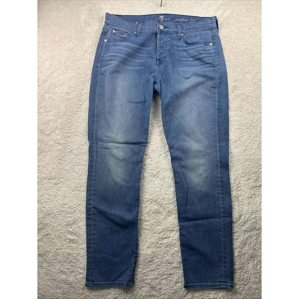 Seven 7 For All Mankind Jeans Womans Sz 29 Josefina Skinny Boyfriend Button Fly